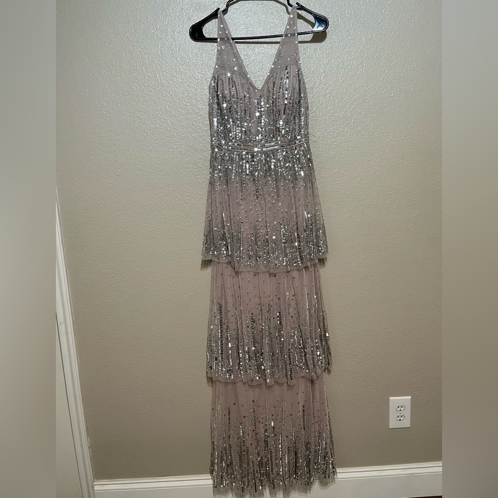 Gianni Bini Silver Sequin Maxi Dress